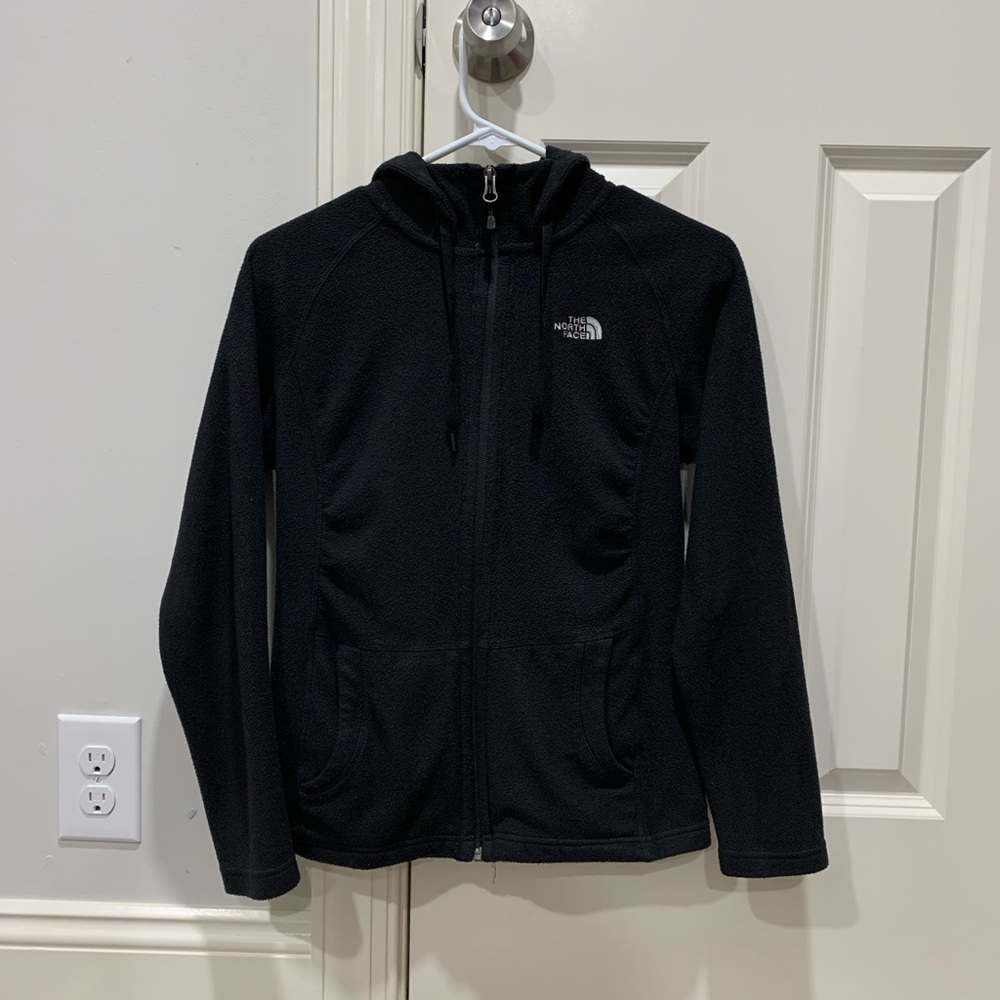 Women’s Black Hooded NorthFace Fleece Jacket